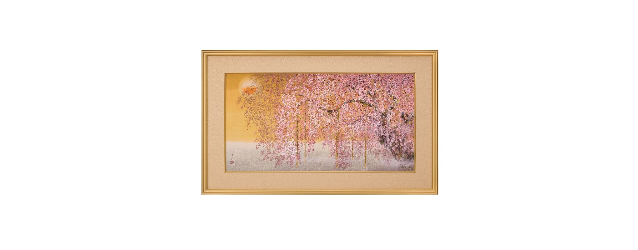 いま活躍が注目されている日本画家、西田俊英画伯が描いた、桜のいのちの輪廻「近衛桜 日月」